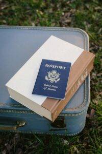 Passport on a suitcase